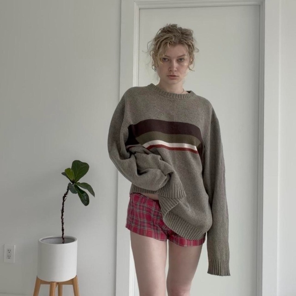90s stripe green sweater - Picture 4 of 7